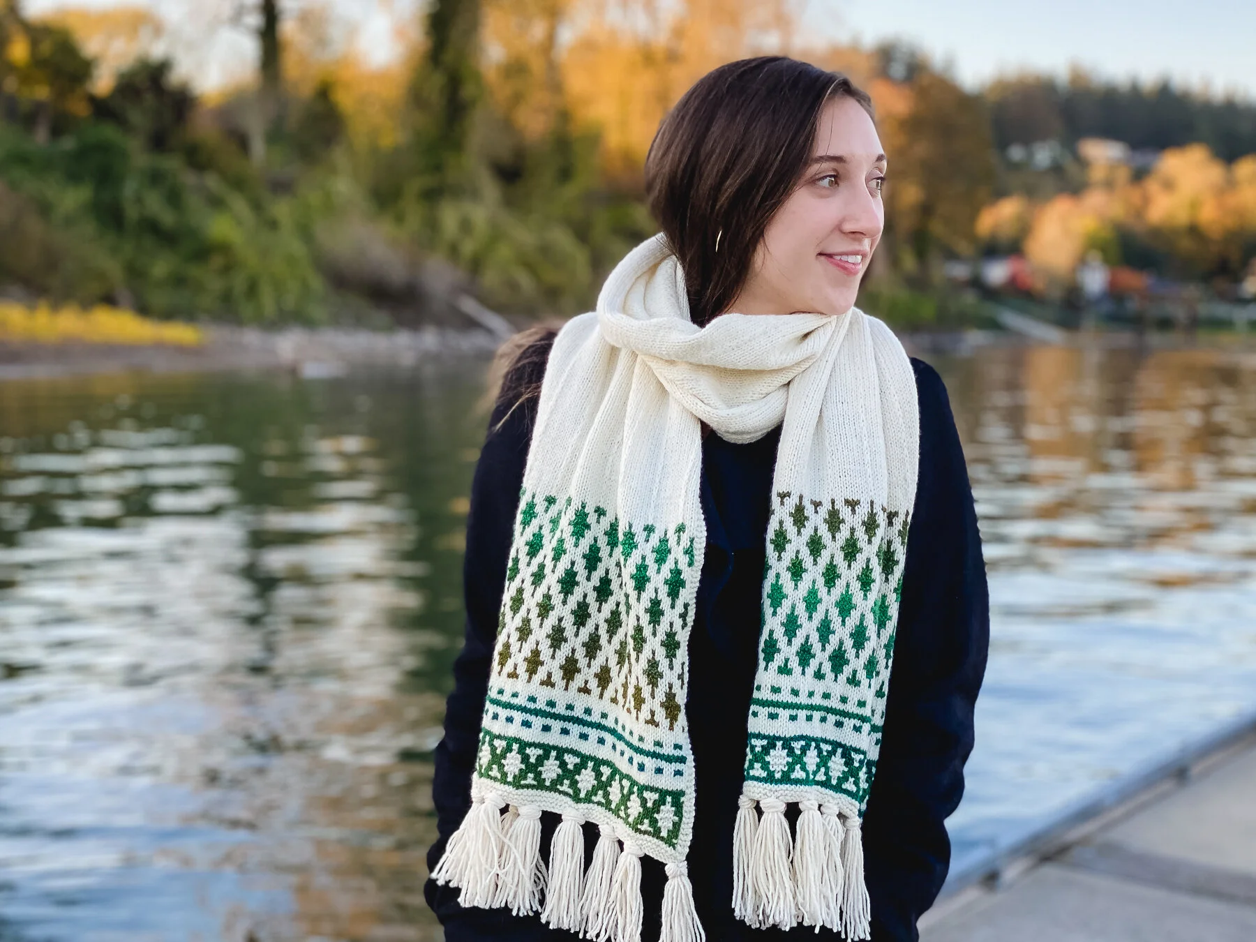 Forest Mosaic Wrap Scarf Knitting Pattern — Knit for the Soul by